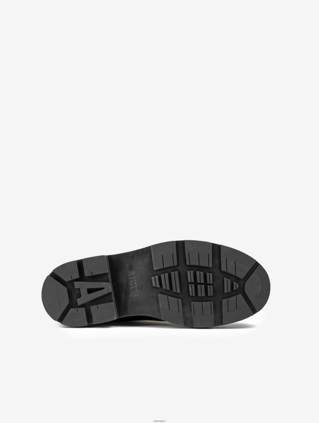 Aigle bottes la bottine chelsea en cuir à coutures norvégiennes noir femmes HV42L2510