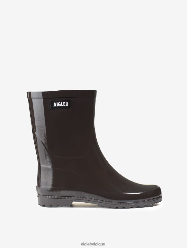 Aigle bottes botte de pluie vernie à la cheville cacao femmes HV42L2517