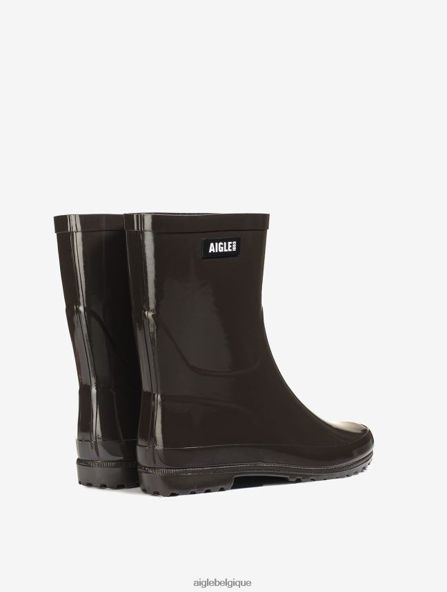 Aigle bottes botte de pluie vernie à la cheville cacao femmes HV42L2517