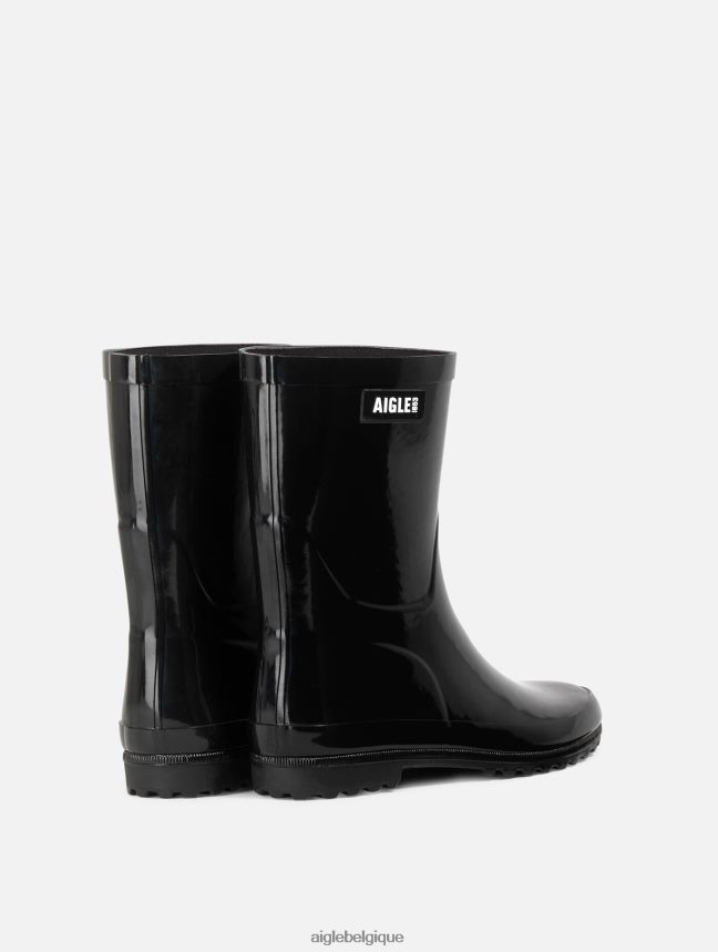 Aigle bottes botte de pluie vernie à la cheville noir femmes HV42L2515