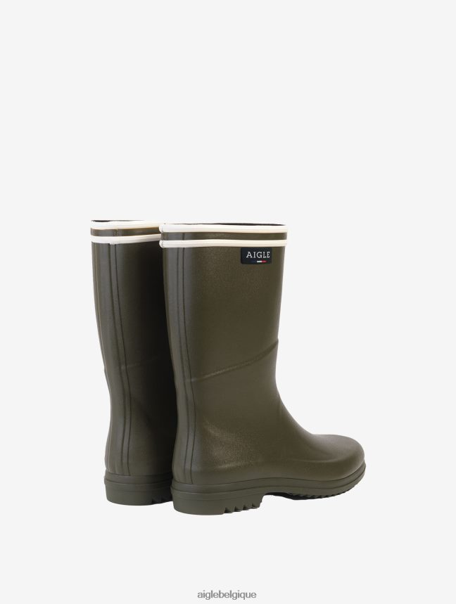 Aigle bottes bottes de pluie à sol cranté fabriquées en france kaki femmes HV42L2661