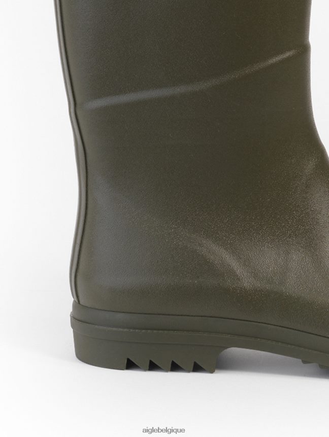 Aigle bottes bottes de pluie à sol cranté fabriquées en france kaki femmes HV42L2661