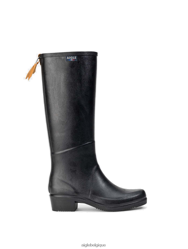 Aigle bottes bottes de pluie à talons made in france noir femmes HV42L2702