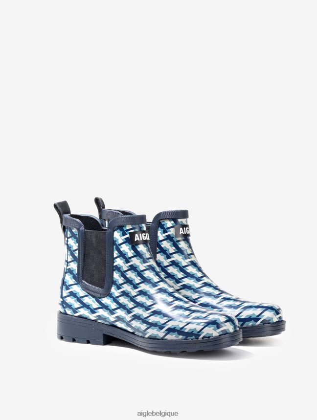 Aigle bottes version imprimée de la botte de pluie d\'inspiration équestre monogramme femmes HV42L2632