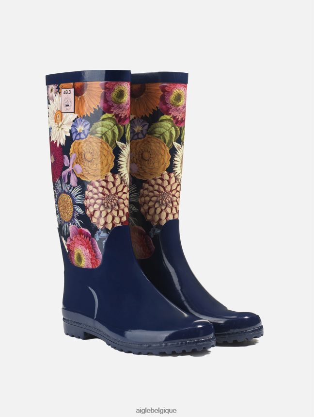 Aigle bottes version imprimée des bottes de pluie vernies kew multifloraison femmes HV42L2606