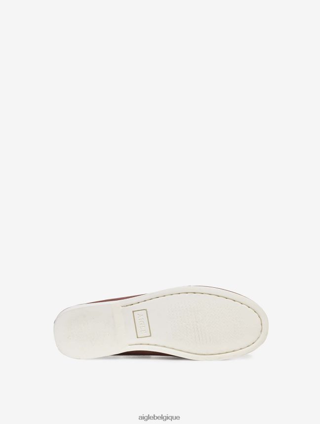 Aigle chaussures mocassin classique en cuir nubuck bois de rose foncé femmes HV42L2647