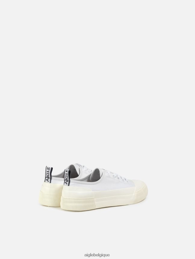 Aigle chaussures la sneaker éco-responsable en toile et caoutchouc blanc femmes HV42L2638