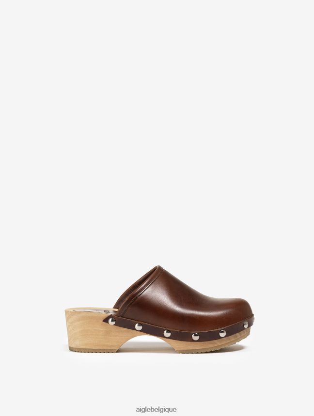 Aigle chaussures sabot en cuir et bois Bourbon femmes HV42L2630