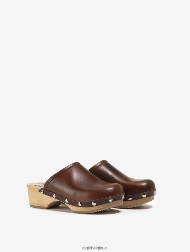 Aigle chaussures sabot en cuir et bois Bourbon femmes HV42L2630