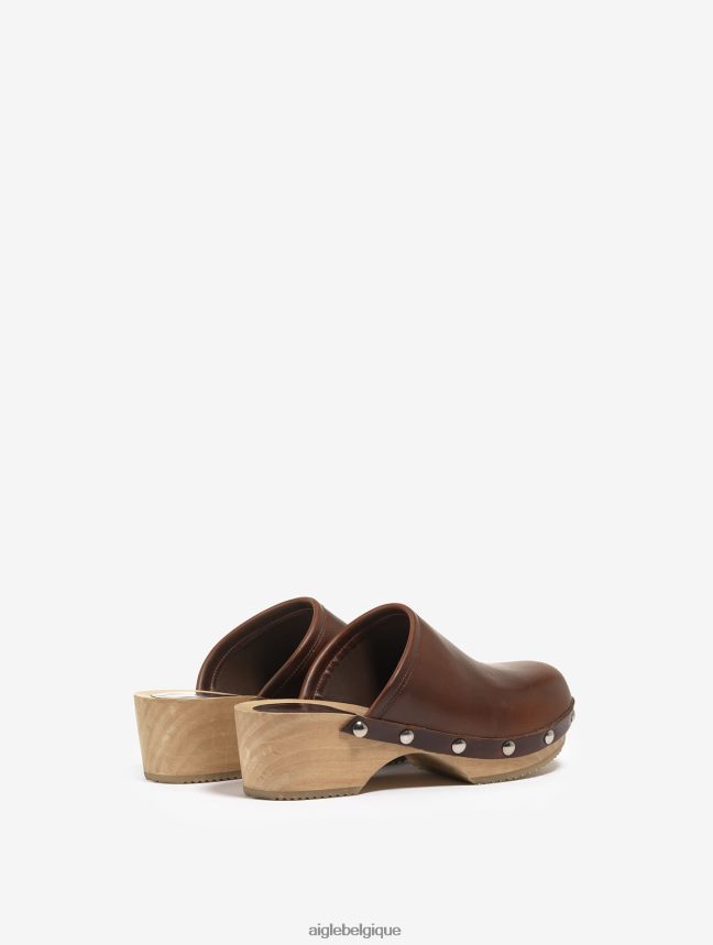 Aigle chaussures sabot en cuir et bois Bourbon femmes HV42L2630