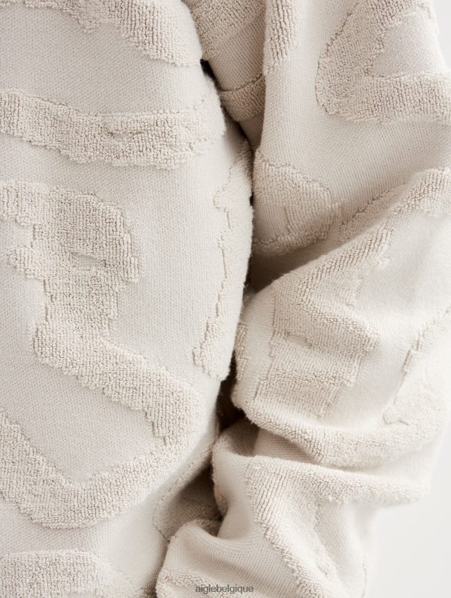 Aigle vêtements pull col rond avec jacquard vermiculé martre femmes HV42L2542