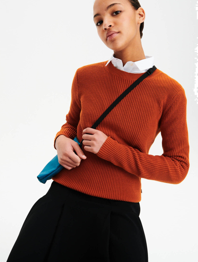 Aigle vêtements pull en coton biologique brun doré femmes HV42L2655