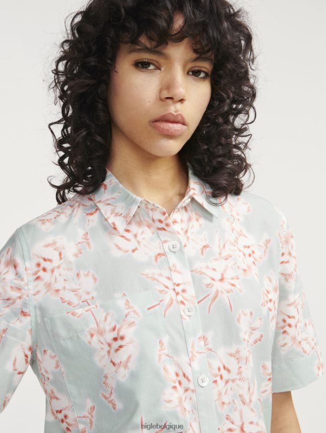 Aigle vêtements chemise ample à manches courtes réséda pr femmes HV42L2492