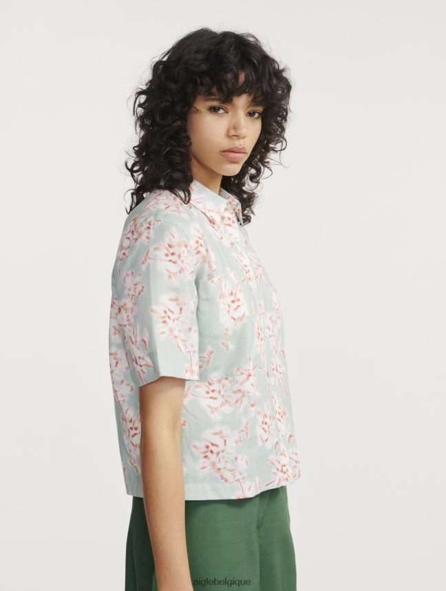 Aigle vêtements chemise ample à manches courtes réséda pr femmes HV42L2492