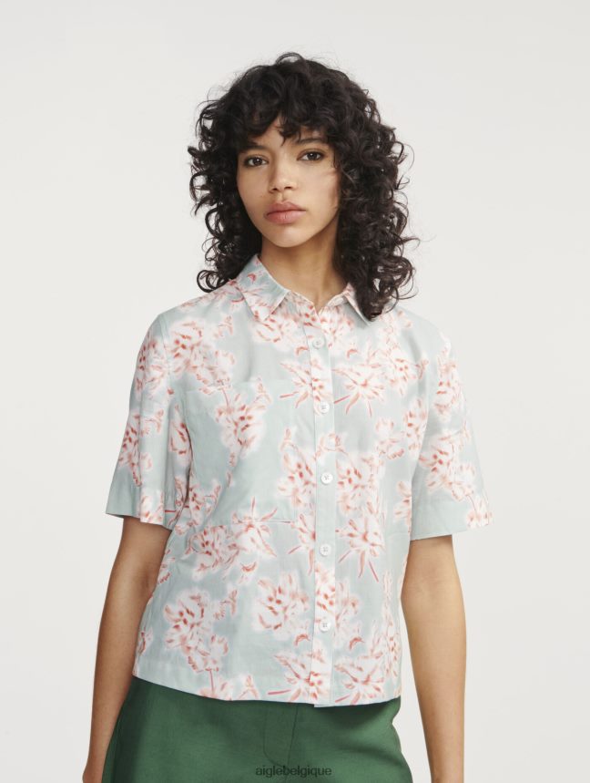 Aigle vêtements chemise ample à manches courtes réséda pr femmes HV42L2492