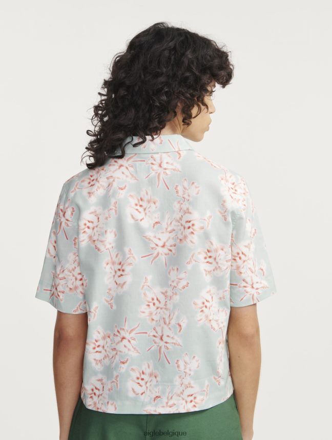Aigle vêtements chemise ample à manches courtes réséda pr femmes HV42L2492