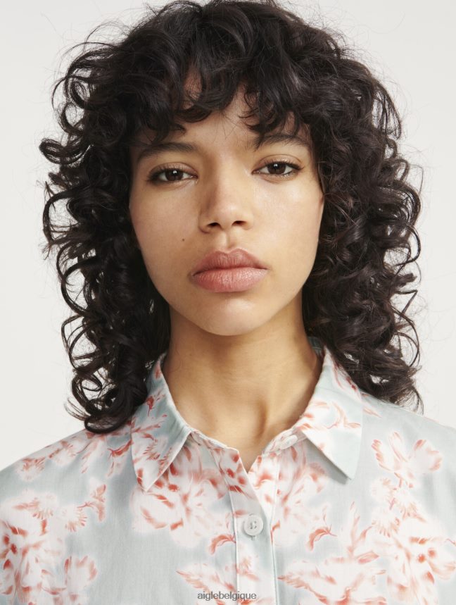 Aigle vêtements chemise ample à manches courtes réséda pr femmes HV42L2492