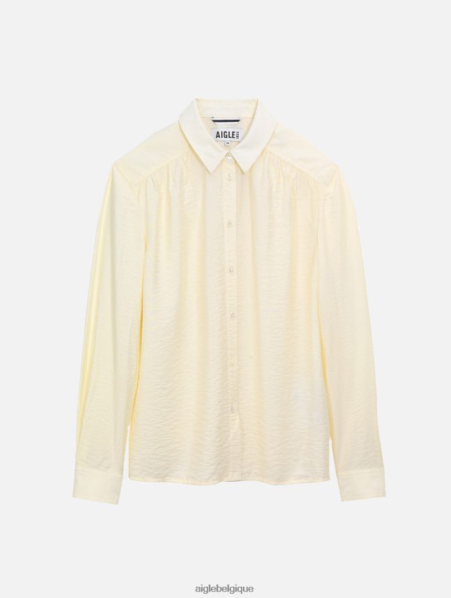 Aigle vêtements chemise à manches longues froncée aux épaules lait femmes HV42L2559