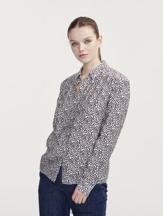 Aigle vêtements chemise à manches longues froncée aux épaules lait pr femmes HV42L2550