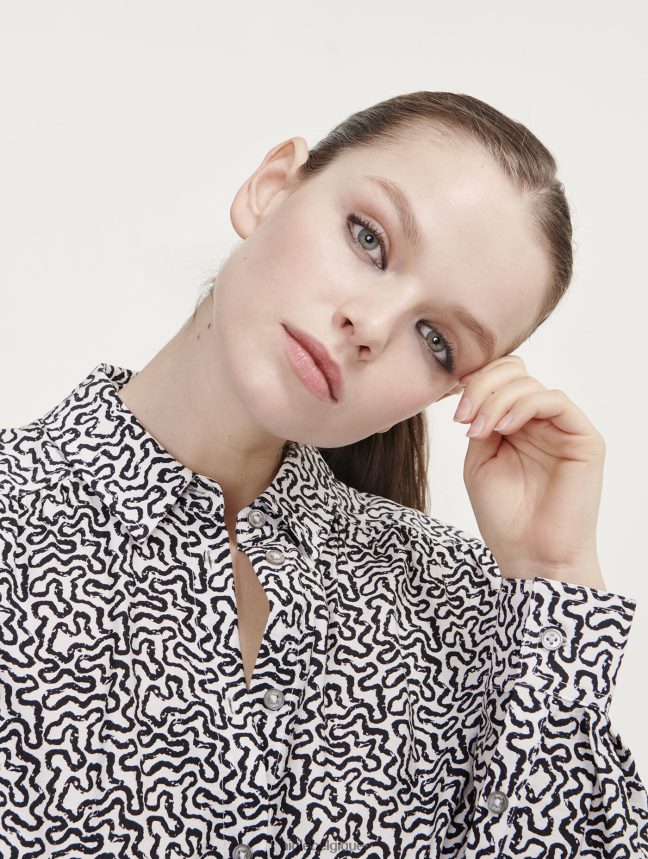 Aigle vêtements chemise à manches longues froncée aux épaules lait pr femmes HV42L2550