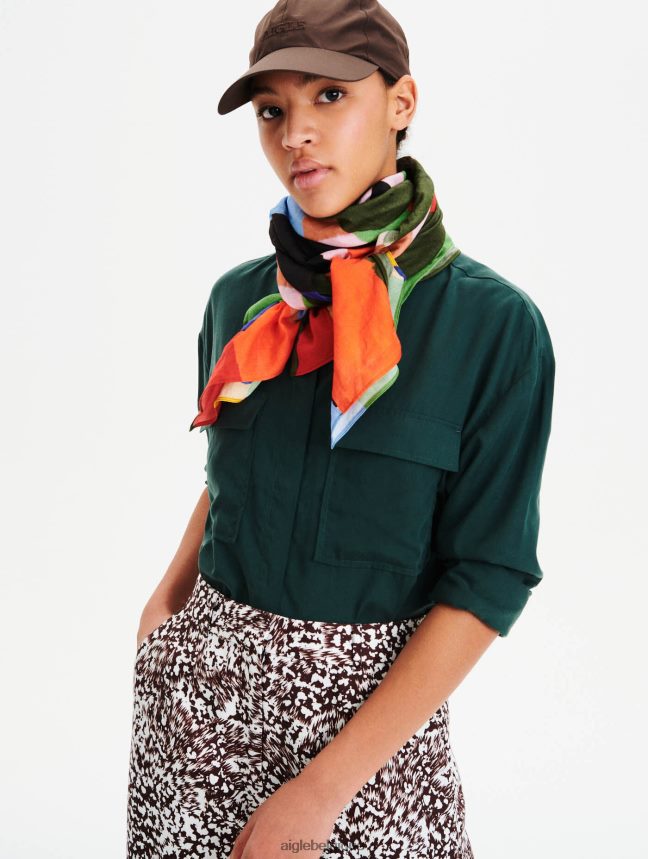 Aigle vêtements chemise surdimensionnée vert femmes HV42L2625