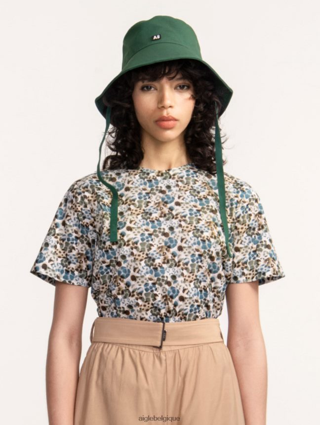 Aigle vêtements chemisier liberty london à manches courtes bleu tempête pr femmes HV42L2553