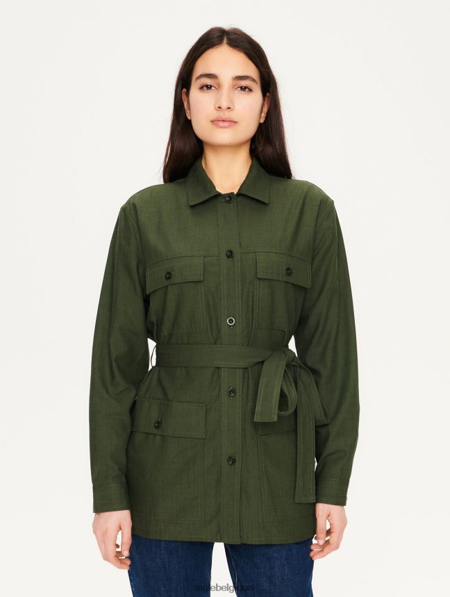 Aigle vêtements surchemise en coton et tencel avocat femmes HV42L2657