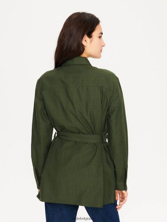 Aigle vêtements surchemise en coton et tencel avocat femmes HV42L2657