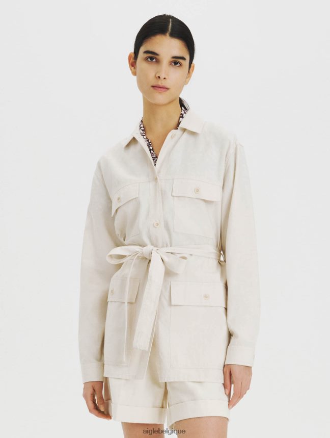 Aigle vêtements surchemise en coton et tencel bisque femmes HV42L2616