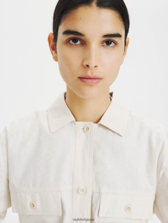 Aigle vêtements surchemise en coton et tencel bisque femmes HV42L2616