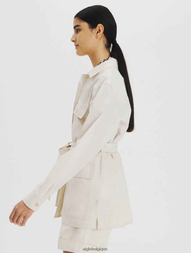 Aigle vêtements surchemise en coton et tencel bisque femmes HV42L2616