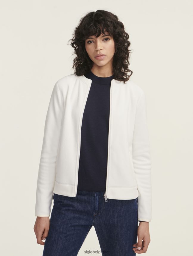 Aigle vêtements polaire zippée à col rond lait femmes HV42L2591
