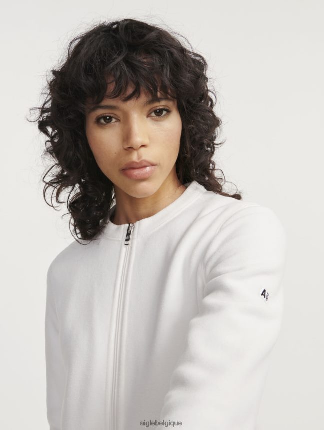 Aigle vêtements polaire zippée à col rond lait femmes HV42L2591