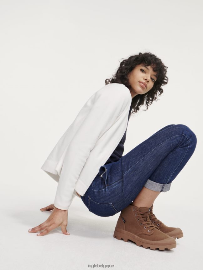 Aigle vêtements polaire zippée à col rond lait femmes HV42L2591