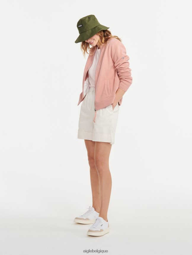 Aigle vêtements polaire zippée à col rond rose brumeuse femmes HV42L2589