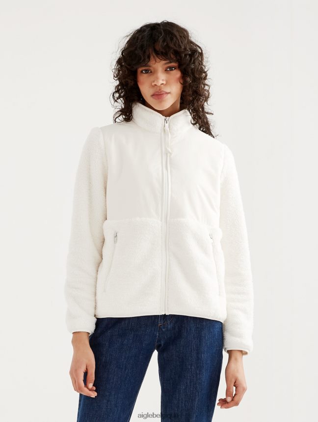 Aigle vêtements veste polaire sherpa confortable à fermeture éclair lait je femmes HV42L2577