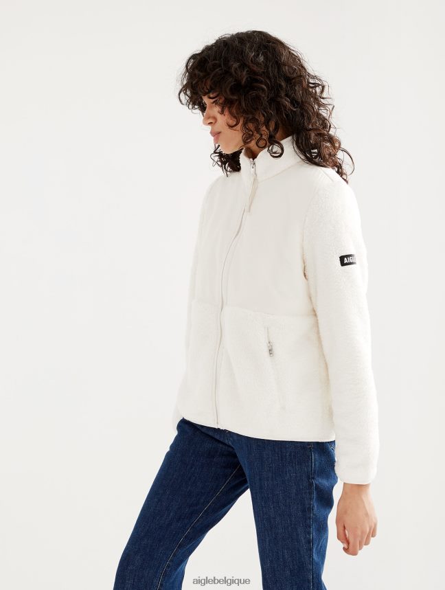 Aigle vêtements veste polaire sherpa confortable à fermeture éclair lait je femmes HV42L2577