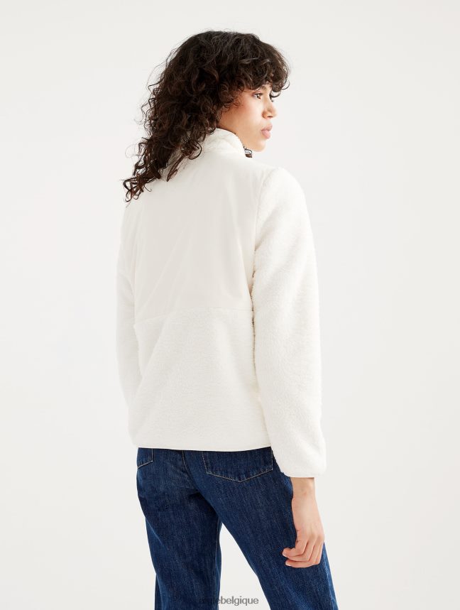 Aigle vêtements veste polaire sherpa confortable à fermeture éclair lait je femmes HV42L2577