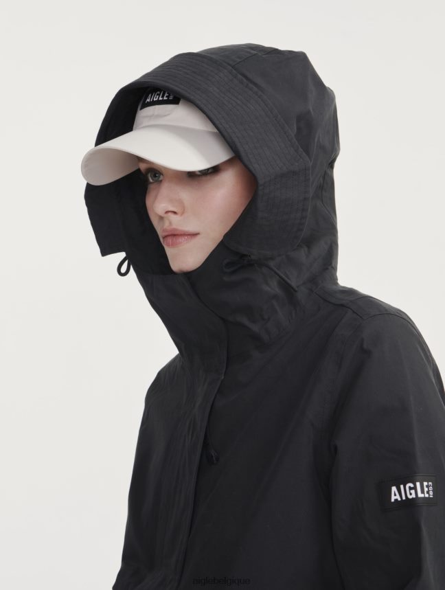 Aigle vêtements emblématique queue de poisson courte à capuche mtd noir femmes HV42L2433