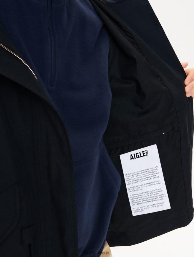 Aigle vêtements emblématique queue de poisson courte à capuche mtd noir femmes HV42L2433