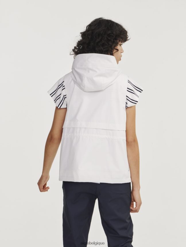 Aigle vêtements gilet sans manches gore-tex infinium avec capuche amovible lait je femmes HV42L2473