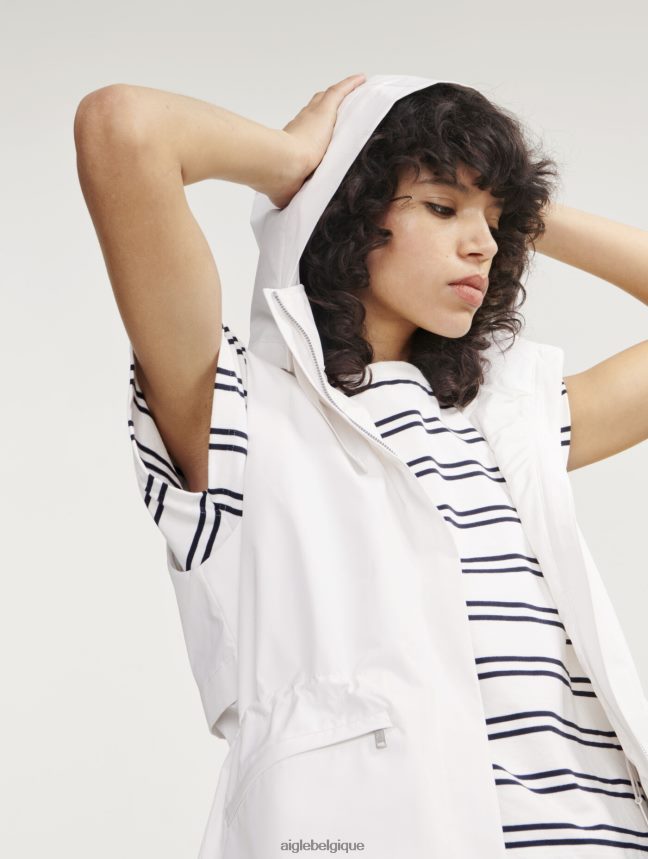 Aigle vêtements gilet sans manches gore-tex infinium avec capuche amovible lait je femmes HV42L2473