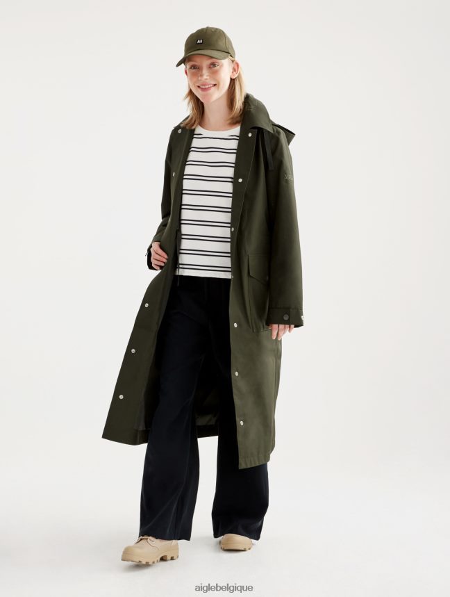 Aigle vêtements imperméable long gore-tex redessiné algue femmes HV42L2447