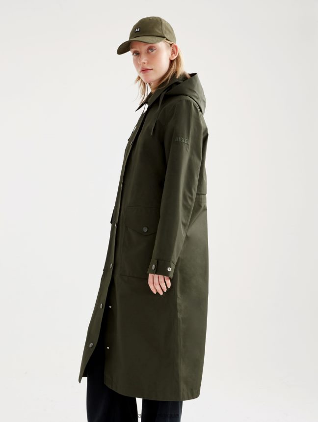 Aigle vêtements imperméable long gore-tex redessiné algue femmes HV42L2447