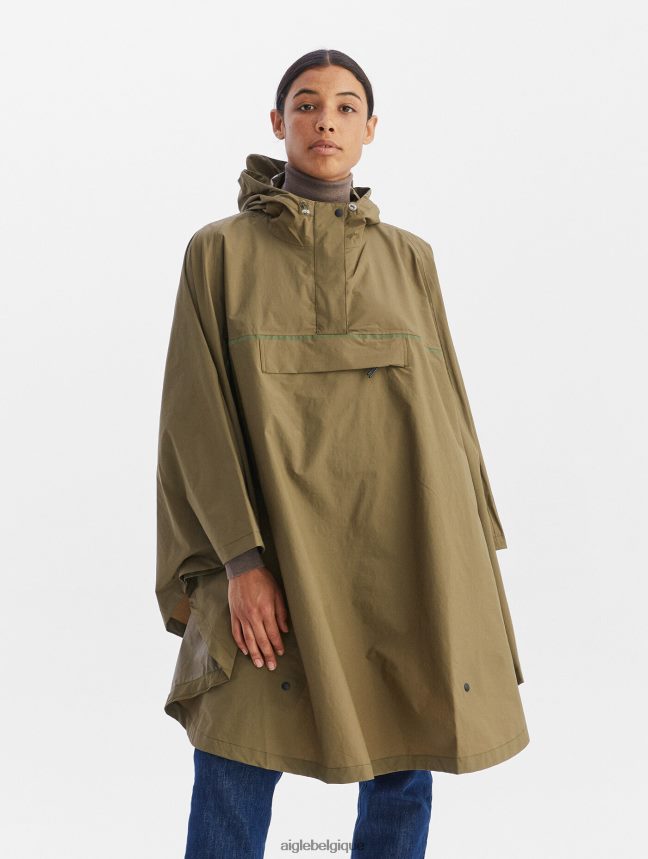 Aigle vêtements poncho imperméable pour cyclistes kaki femmes HV42L2670