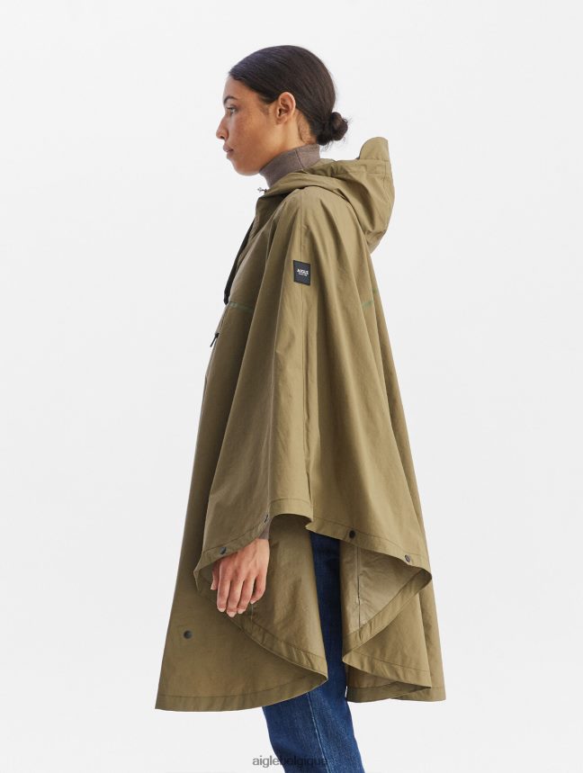 Aigle vêtements poncho imperméable pour cyclistes kaki femmes HV42L2670