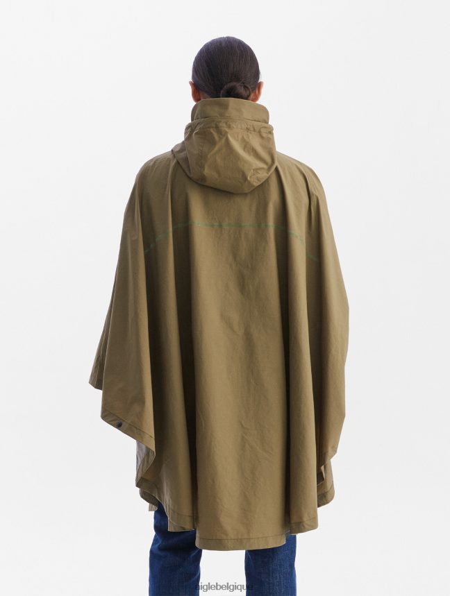 Aigle vêtements poncho imperméable pour cyclistes kaki femmes HV42L2670