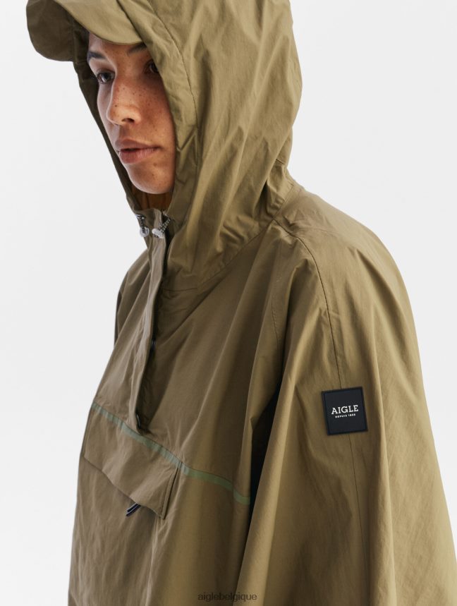 Aigle vêtements poncho imperméable pour cyclistes kaki femmes HV42L2670