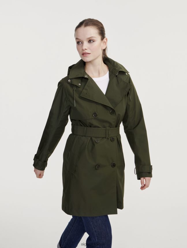 Aigle vêtements trench-coat court en gore-tex à capuche amovible avocat femmes HV42L2457