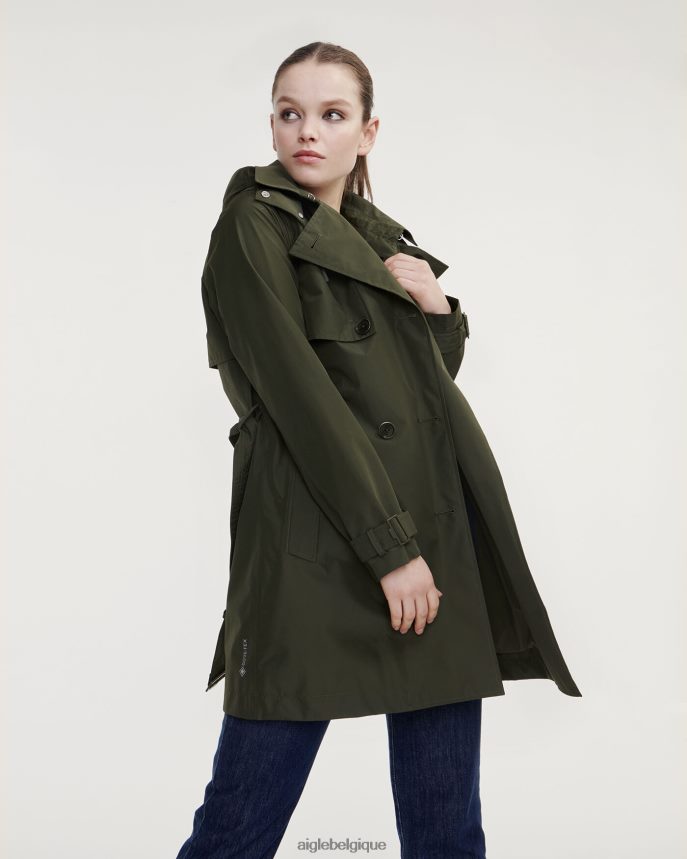 Aigle vêtements trench-coat court en gore-tex à capuche amovible avocat femmes HV42L2457
